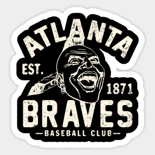 Old Style Atlanta Braves 2 by Buck Tee Sticker